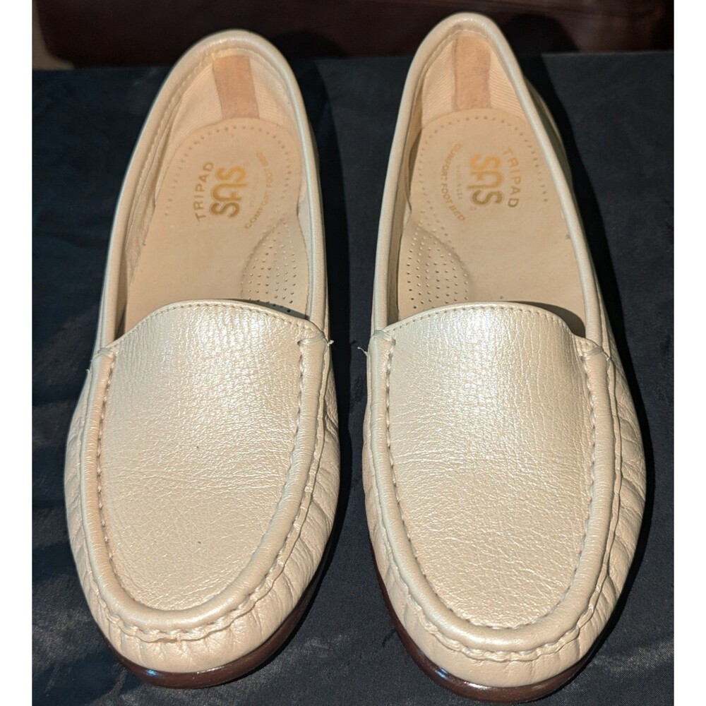 SAS Simplify Pearl Bone Tripad Comfort Flat Loafers Shoes USA Womens US 6.5W